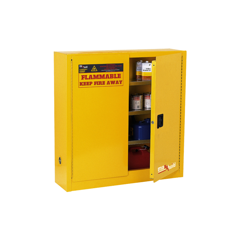 24 Gallon FM Approved Flammable Cabinet, 2 Doors, 3 Shelves