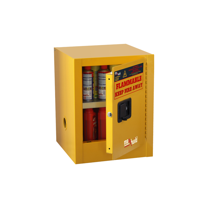 4 Gallon FM Approved Flammable Cabinet, 1 Door, 1 Shelf, Manual Close